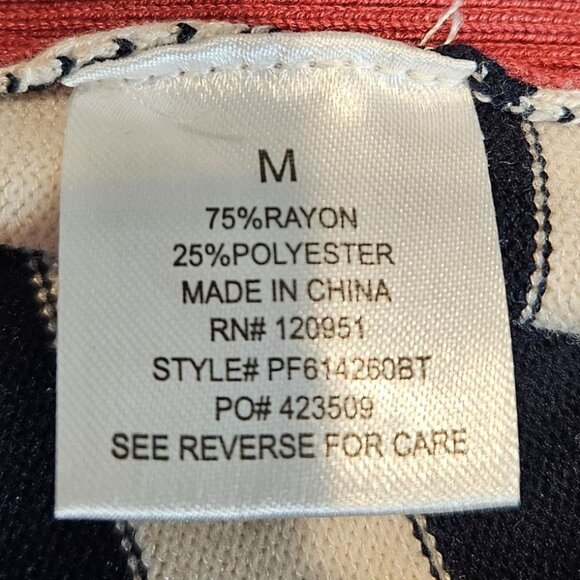 Pink Rose Woman Size M Light Weight Striped Sweater Rib Trim Colorful Hipster - Picture 5 of 6